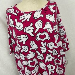 Disney Lularoe Irma Tunic Top Mickey Mouse Silence Language